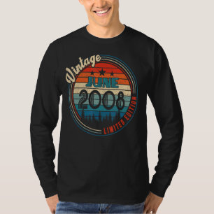 Vintager Juni 2008 14 Jahre alter Geburtstag T-Shirt