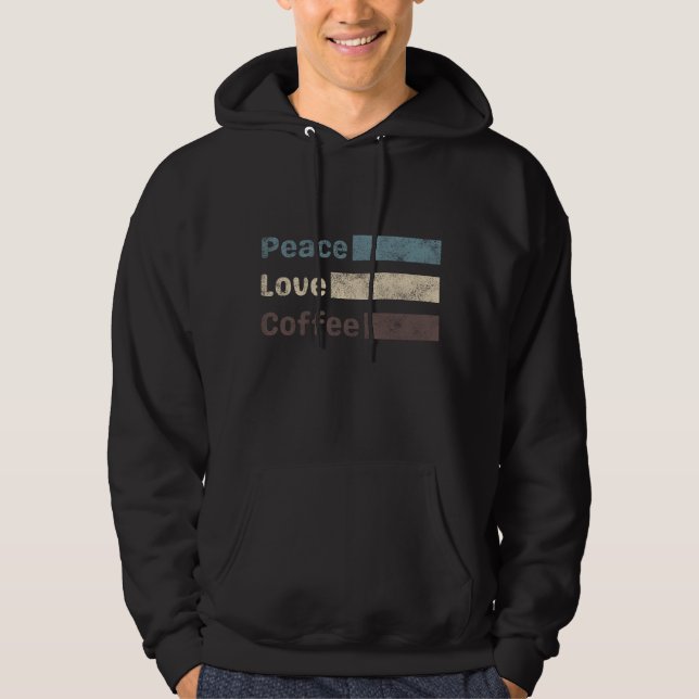 Vintager Kaffee bunter Text Liebe Kaffee Hoodie (Vorderseite)