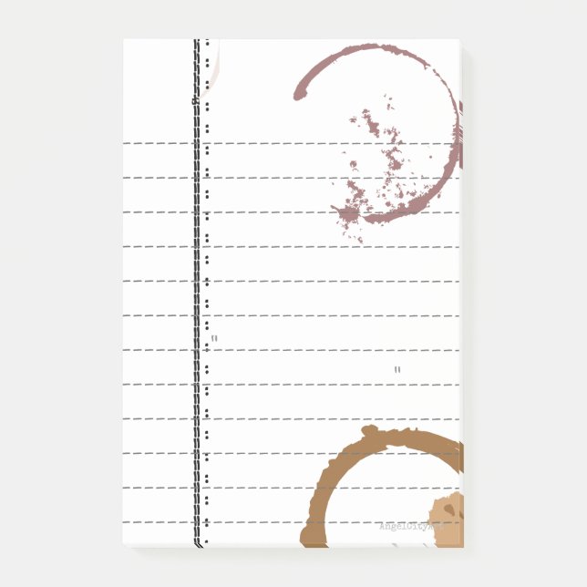 Vintager Kaffee-Büstenhalter mit klebrigen Notizen (Vorderseite)