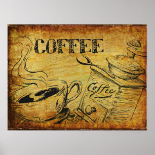 Vintager Kaffee-Cup Poster