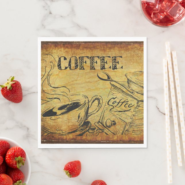 Vintager Kaffee-Cup Serviette (Beispiel)