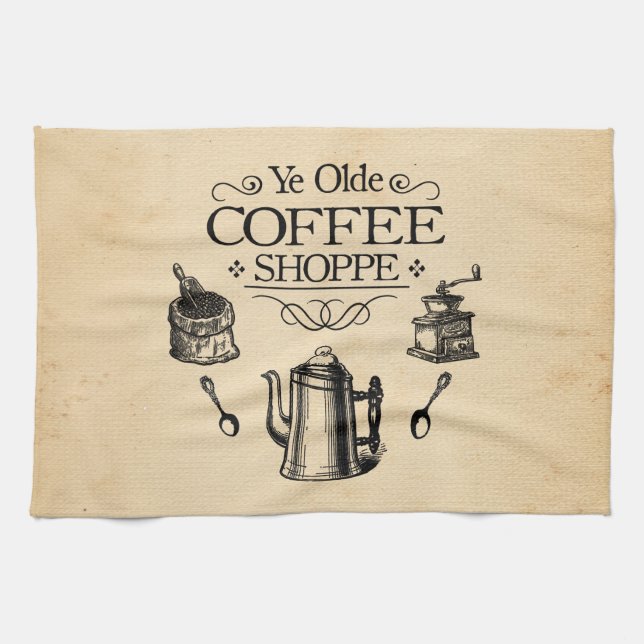 Vintager Kaffee Handtuch (Horizontal)