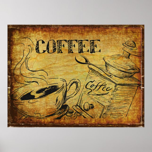 Vintager Kaffee Poster (Vorne)