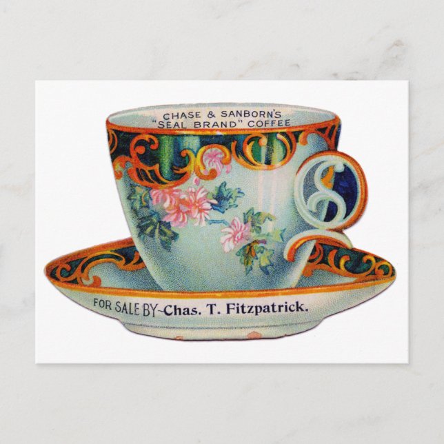 Vintager Kaffee Postkarte (Vorderseite)