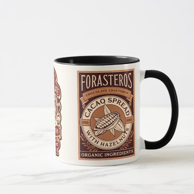 Vintager Kaffee Shadbkosha und Kakaobraun Tasse (Rechts)