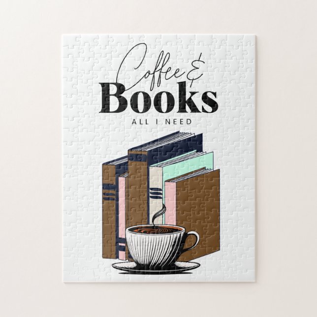 Vintager Kaffee und Bücher | Alles, was ich Kunst  (Vertikal)