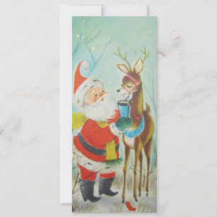 Vintager Kakao mit Rentier Feiertagskarte