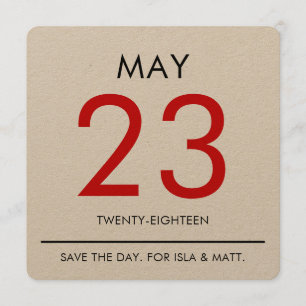 Vintager Kalender Save the Date