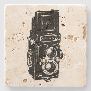 Vintager Kamera-Stein-Untersetzer der Steinuntersetzer