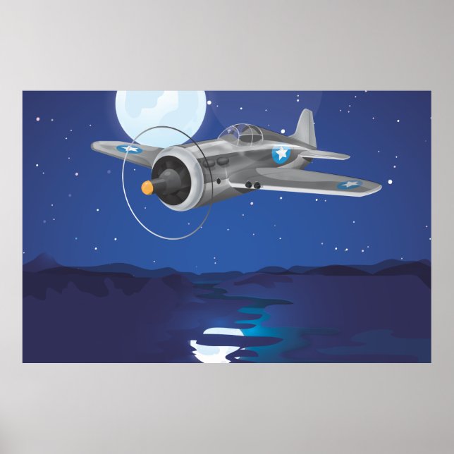 Vintager Kampfflugzeug Poster (Vorne)