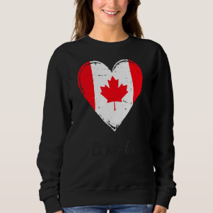 Vintager kanadischer Roots Herz Kanada Flaggenprei Sweatshirt