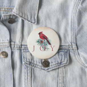 Vintager Kardinal Weihnachtsfeiertag Button