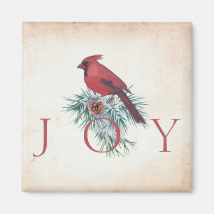 Vintager Kardinal Weihnachtsfeiertag Magnet