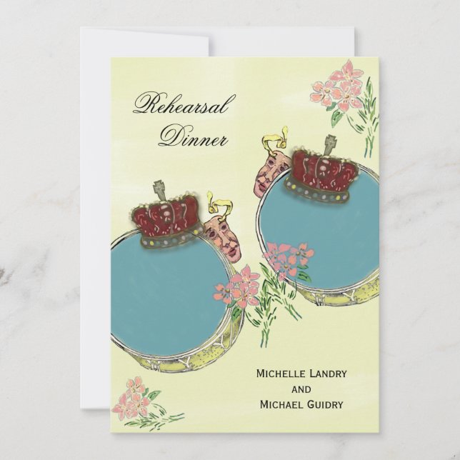 Vintager Karneval-inspiriertes Proben-Abendessen Einladung (Vorderseite)