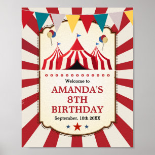 Vintager Karnevalskreis Geburtstag Begrüßungszeich Poster