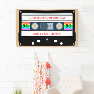 Vintager KassettenGeburtstag Banner