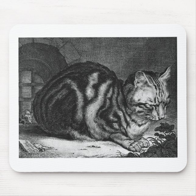 Vintager Katzen-Druck Mousepad (Vorne)