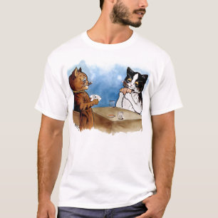 Vintager Katzen-Poker-T - Shirt durch Louis Wain