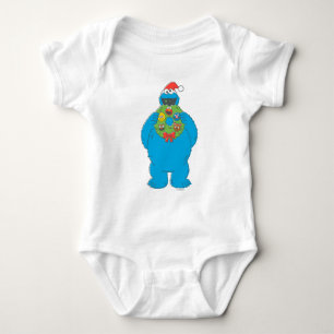 Vintager Keksmonster Weihnachtskranz Baby Strampler