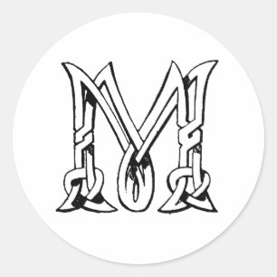Vintager Kelter Monogramm-Brief Runder Aufkleber