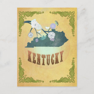 Vintager Kentucky Staat Map - Passion Frucht gelb Postkarte