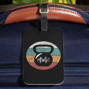 Vintager kettlebell benutzerdefinierter Monogrammn Gepäckanhänger