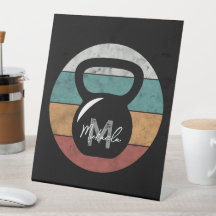 Vintager kettlebell benutzerdefinierter Monogrammn