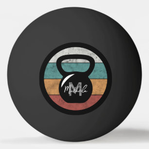 Vintager kettlebell benutzerdefinierter Monogrammn Tischtennisball