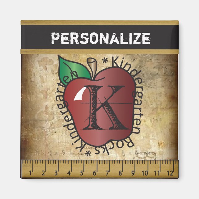 Vintager Kindergartenlehrer Magnet (Vorne)