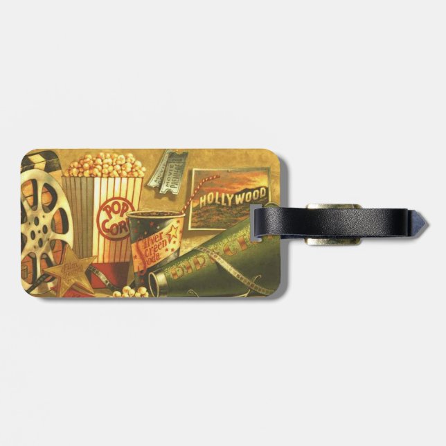Vintager Kino-Gepäck-Umbau mit Bügel Gepäckanhänger (Rückseite horizontal)