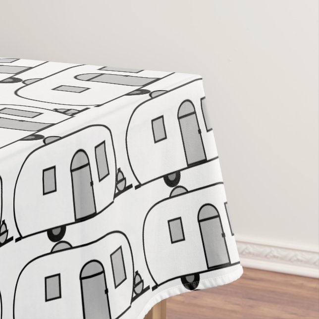 Vintager klassischer Anhänger gerundeter Wohnwagen Tischdecke (Beispiel)