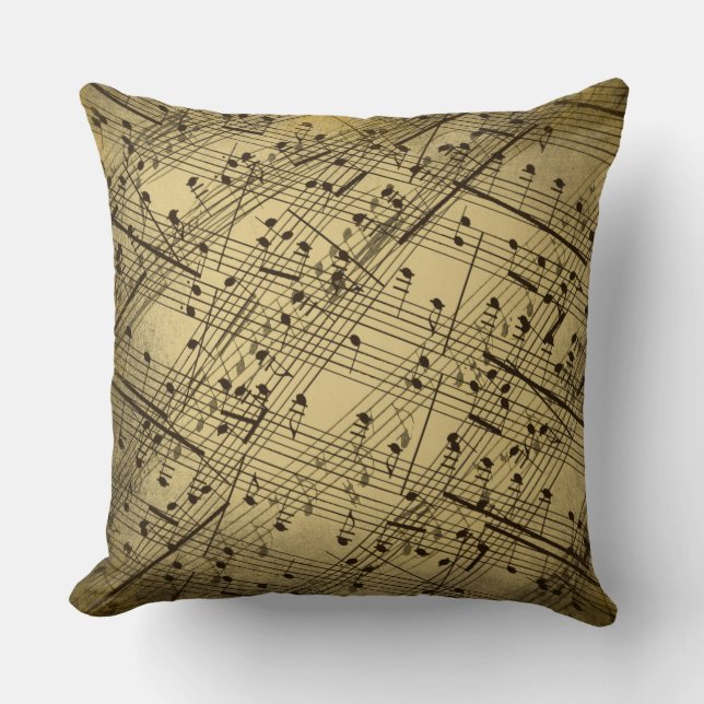 Vintager klassischer Blatt-Musiknoten Kissen (Vorderseite)