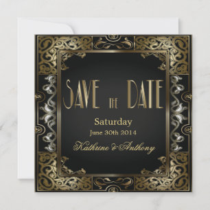 Vintager klassischer Gatsby-Stil Save the Date