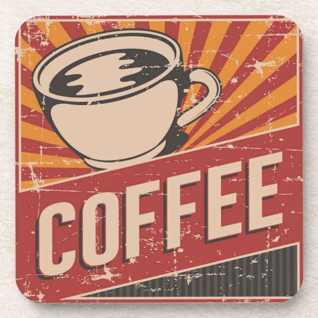 Vintager klassischer Kaffee-Morgen Getränkeuntersetzer (Vorderseite)