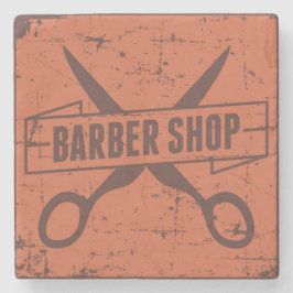 Vintager klassischer Rustikaler Friseurladen Steinuntersetzer