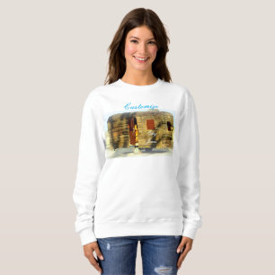 Vintager, klassischer, verwitterter Holzwagen Sweatshirt