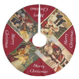 Vintager klassischer Weihnachtsmann-Baumrock Polyester Weihnachtsbaumdecke