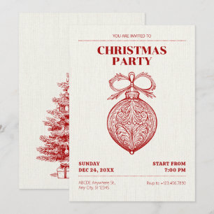 Vintager klassischer Weihnachtsschmuck Einladung