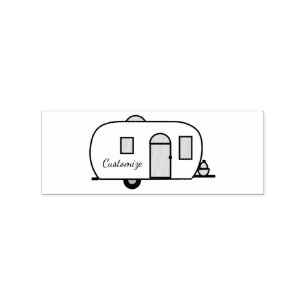 Vintager klassischer Wohnwagen Gummistempel