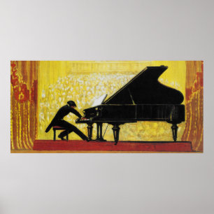 Vintager Klavier-Erwägungsgrund Illustration Poster