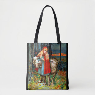 Vintager kleiner Rotkäppchen und schlechter Wolf Tasche