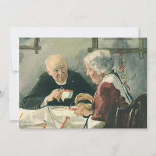 Vintager Klerus, Kaffee oder Tee mit Priester Einladung