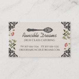 Vintager Kochs-Catering des runcible Löffels des Visitenkarte