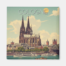 Vintager Kölner Dom Deutschland Reisen Magnet
