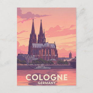 Vintager Kölner Dom Deutschland Reisen Postkarte