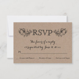 Vintager Kraftkarton, Blumenzwiebelkarte RSVP Karte