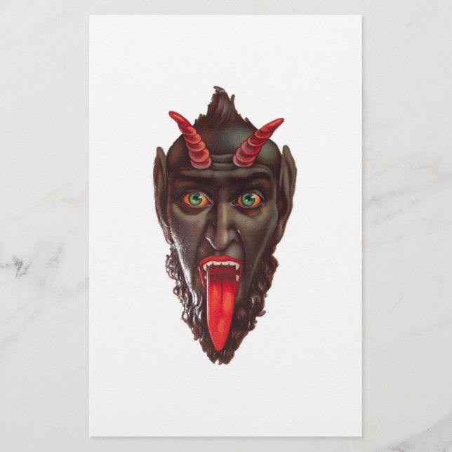 Vintager Krampus Briefpapier (Vorderseite)