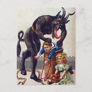 Vintager Krampus Feiertagspostkarte