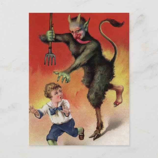 Vintager Krampus Postkarte (Vorderseite)