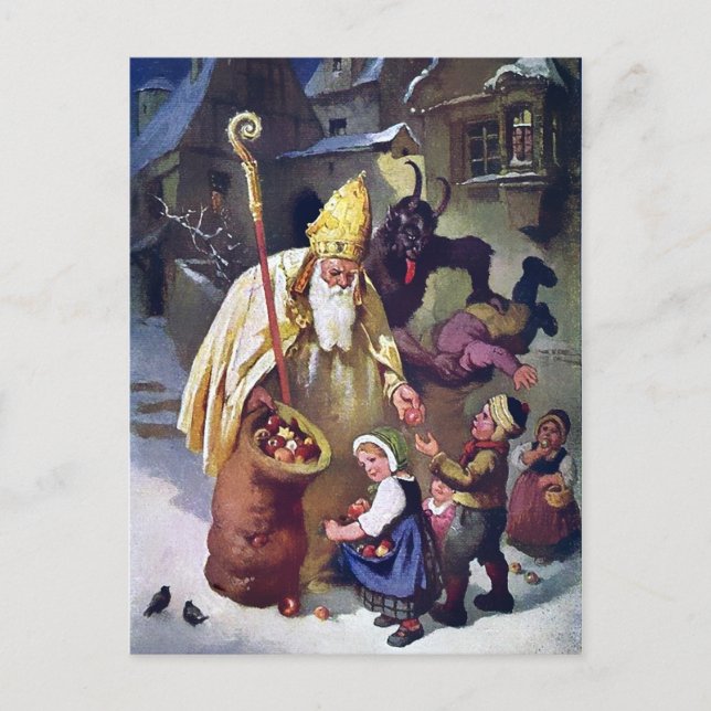 Vintager Krampus Postkarte (Vorderseite)